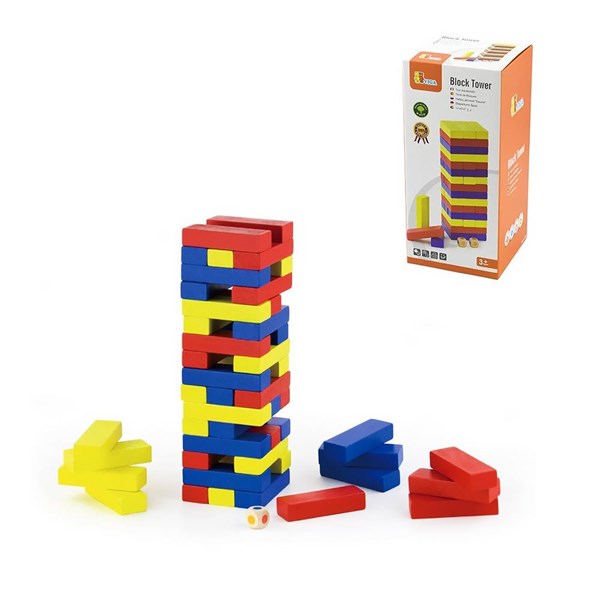 Настольная игра Построй башню цветная (дерево) Viga 56215 29fb835dcf3e11ef0a8 - фото 1697872